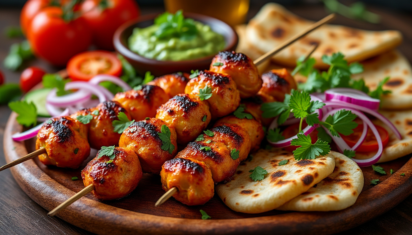 découvrez notre délicieuse recette de kebab de poulet tandoori halal, mariné avec des épices authentiques pour une explosion de saveurs. parfait pour vos barbecues ou repas en famille, ce plat saura ravir les papilles de tous vos invités.