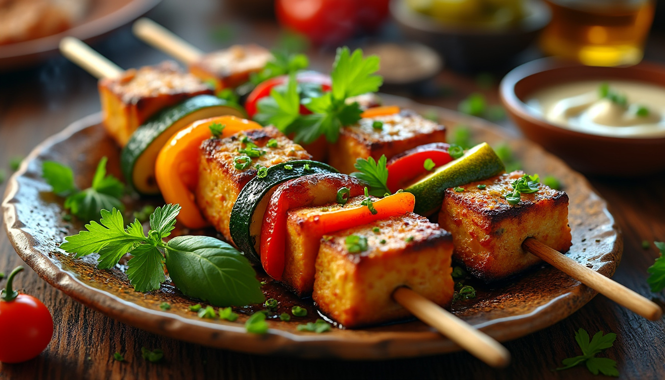 découvrez notre recette savoureuse de kebab végétarien halal, parfaite pour les amateurs de cuisine végétale. apprenez à préparer ce plat délicieux avec des ingrédients frais et des épices envoûtantes, idéal pour un repas sain et équilibré.