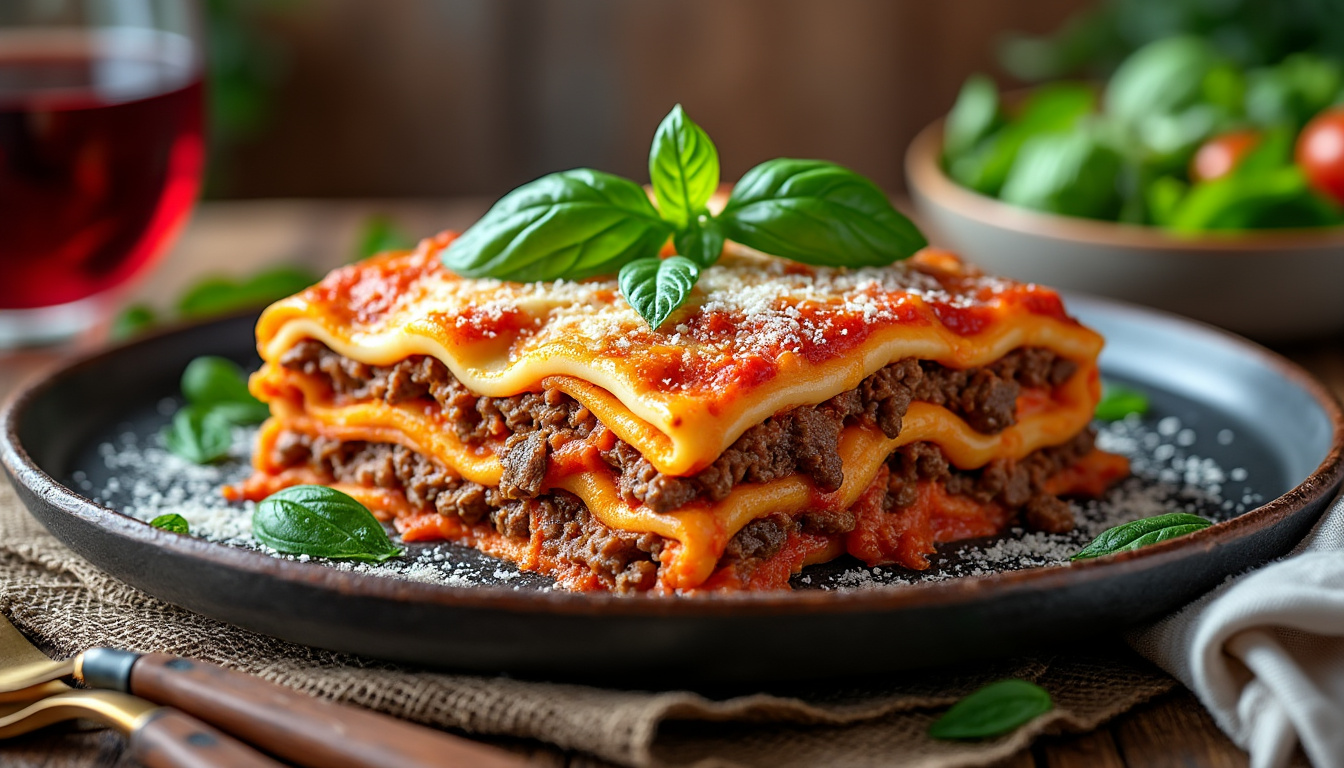 découvrez une délicieuse recette de lasagnes halal au bœuf, parfaite pour régaler votre famille et vos amis. facile à préparer, cette recette vous guide étape par étape pour créer des couches savoureuses de pâtes, viande bien assaisonnée et une béchamel crémeuse. idéal pour un repas convivial, à servir avec une salade fraîche!