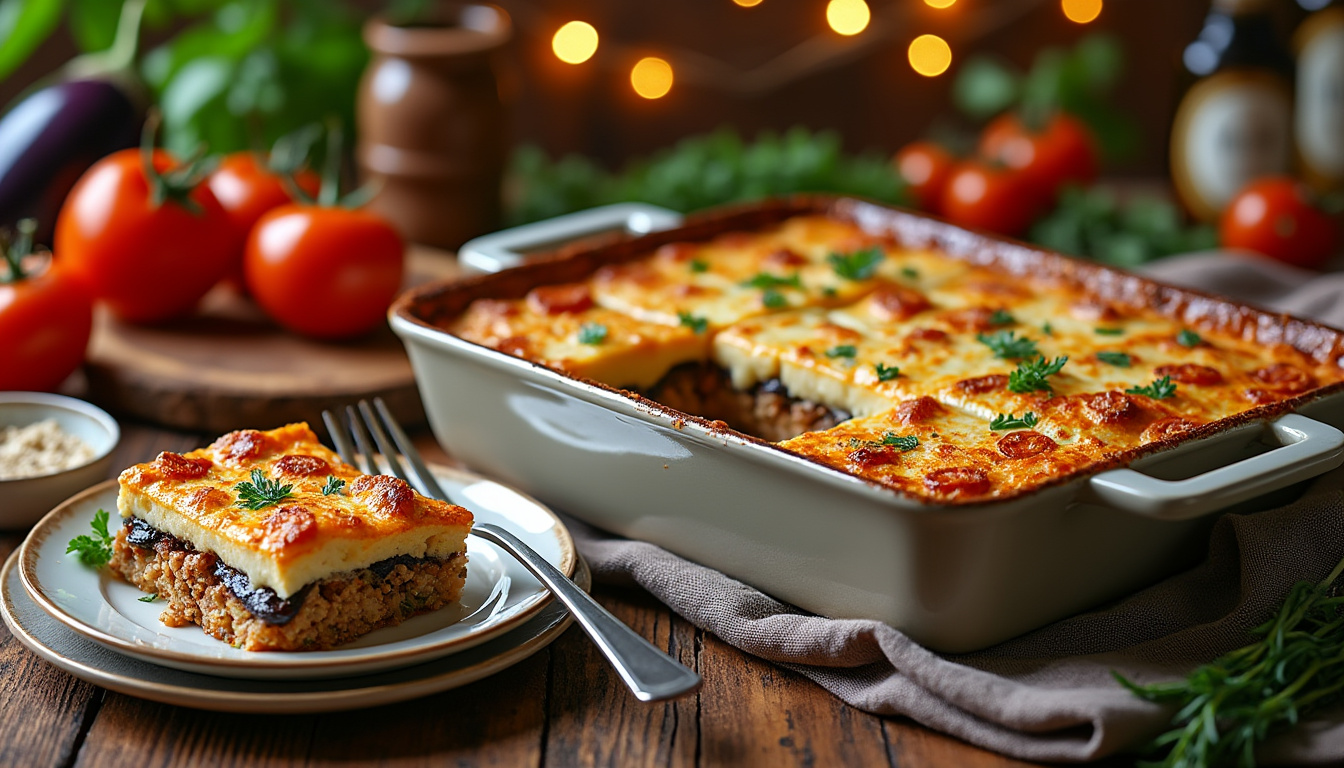 découvrez notre délicieuse recette de moussaka halal au poulet, un plat savoureux alliant des aubergines grillées, une garniture de poulet épicé et une sauce béchamel crémeuse. parfaite pour un repas convivial en famille ou entre amis, cette moussaka revisite les saveurs traditionnelles tout en restant respectueuse des régimes halal. suivez nos étapes simples pour régaler vos convives !