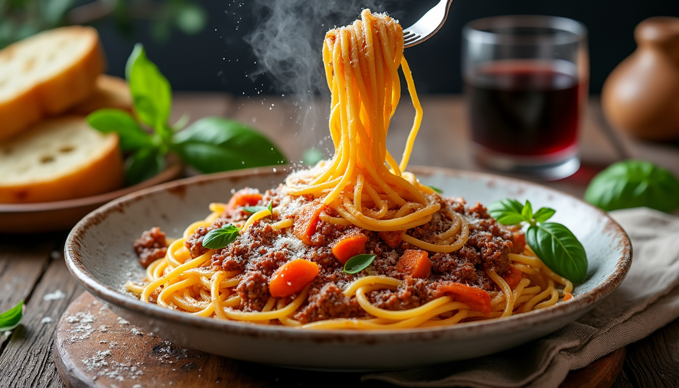 découvrez notre délicieuse recette de pâtes à la bolognaise halal, un plat savoureux qui allie traditions culinaires et ingrédients de qualité. parfait pour un dîner en famille ou entre amis, cette recette facile à réaliser ravira les papilles de tous les amateurs de cuisine italienne tout en respectant les principes halal.