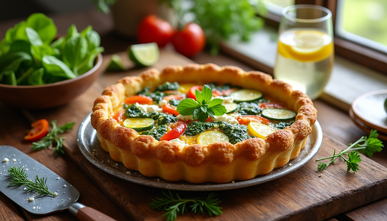 découvrez notre délicieuse recette de quiche végétarienne halal aux légumes, parfaite pour un repas sain et savoureux. facile à préparer, cette quiche allie des légumes frais et des épices pour une explosion de saveurs. idéale pour vos repas en famille ou entre amis, elle saura ravir les papilles de tous!