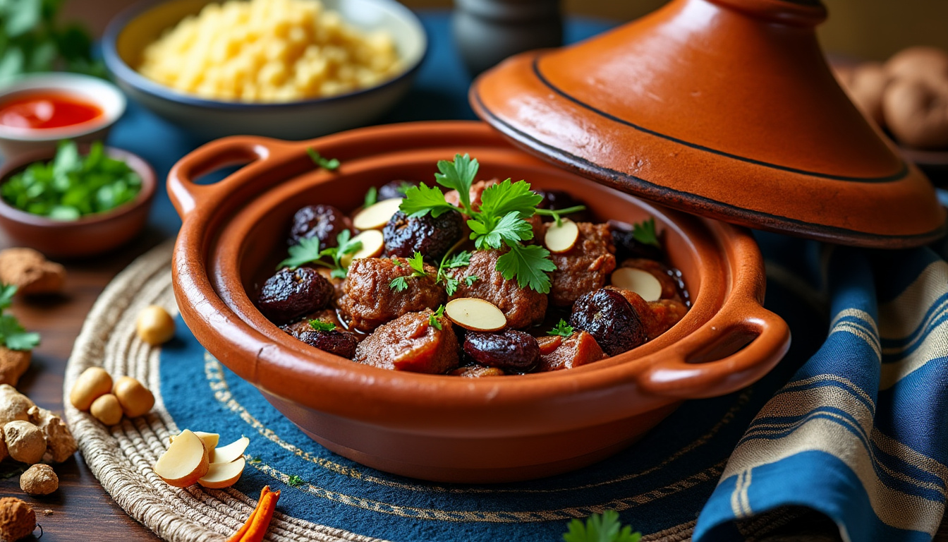 découvrez notre délicieuse recette de tajine d’agneau halal aux pruneaux, un plat savoureux alliant la tendreté de l'agneau à la douceur des pruneaux. parfait pour régaler vos convives lors d'un repas convivial, ce tajine parfumé vous transportera au cœur des traditions culinaires du maghreb.