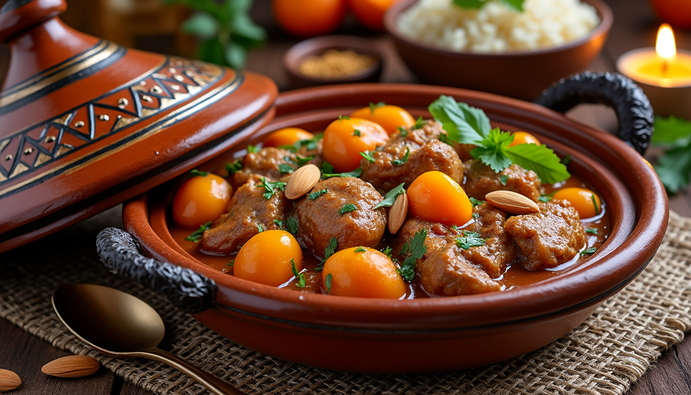 découvrez une délicieuse recette de tajine de dinde aux abricots et amandes, un plat savoureux et halal qui allie des saveurs sucrées et salées. parfait pour un repas en famille ou entre amis, ce tajine vous transporte au cœur de la cuisine méditerranéenne.