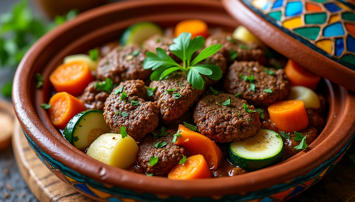 découvrez notre délicieuse recette de tajine de kefta aux légumes d’hiver halal, un plat savoureux qui allie tendresse et réconfort. parfait pour réchauffer vos soirées, ce tajine est enrichi de légumes de saison et épicé à la perfection. idéal pour un repas convivial en famille ou entre amis.
