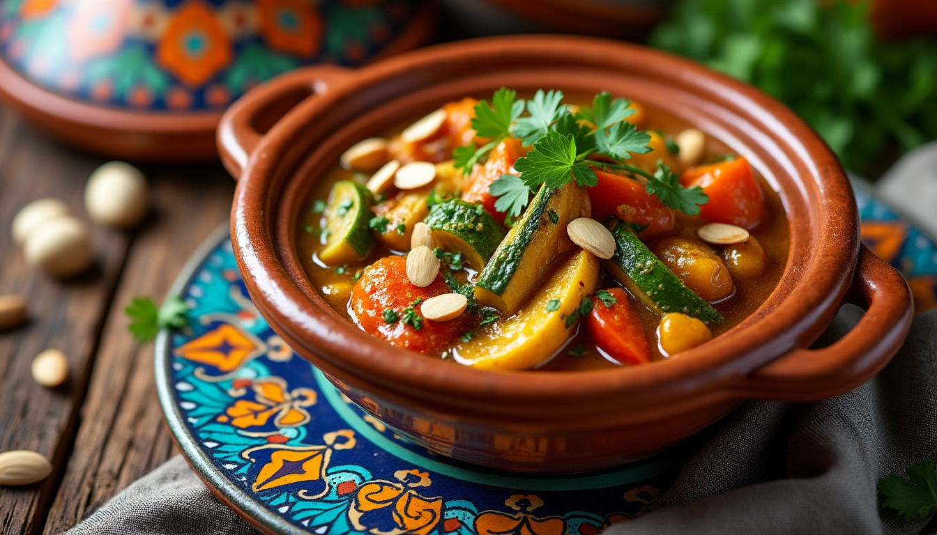 découvrez notre délicieuse recette de tajine de légumes au lait de coco halal. un plat savoureux et parfumé, alliant la douceur du lait de coco à la richesse des légumes. idéal pour un repas convivial et plein de couleurs!