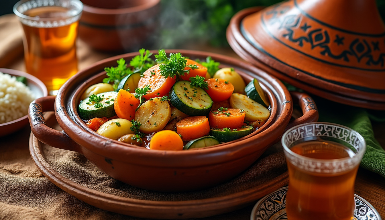 découvrez notre délicieuse recette de tajine de légumes d'hiver halal, un plat réconfortant et savoureux qui met en valeur les légumes de saison. parfait pour régaler vos invités et réchauffer vos soirées d'hiver.