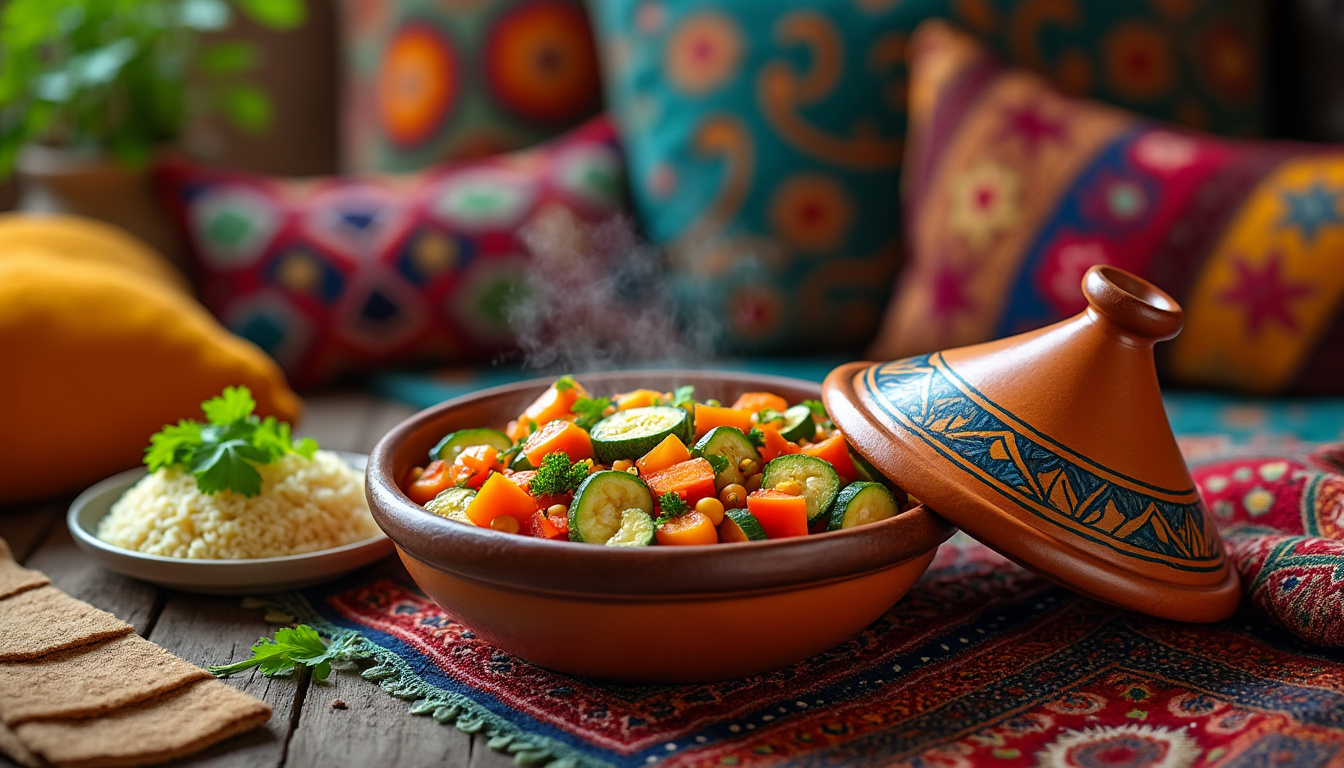 découvrez notre délicieuse recette de tajine de légumes halal, un plat savoureux alliant fraßcheur et épices. parfait pour un repas convivial, ce tajine aux légumes de saison ravira vos papilles et celles de vos convives. facile à préparer, il est idéal pour toute occasion!