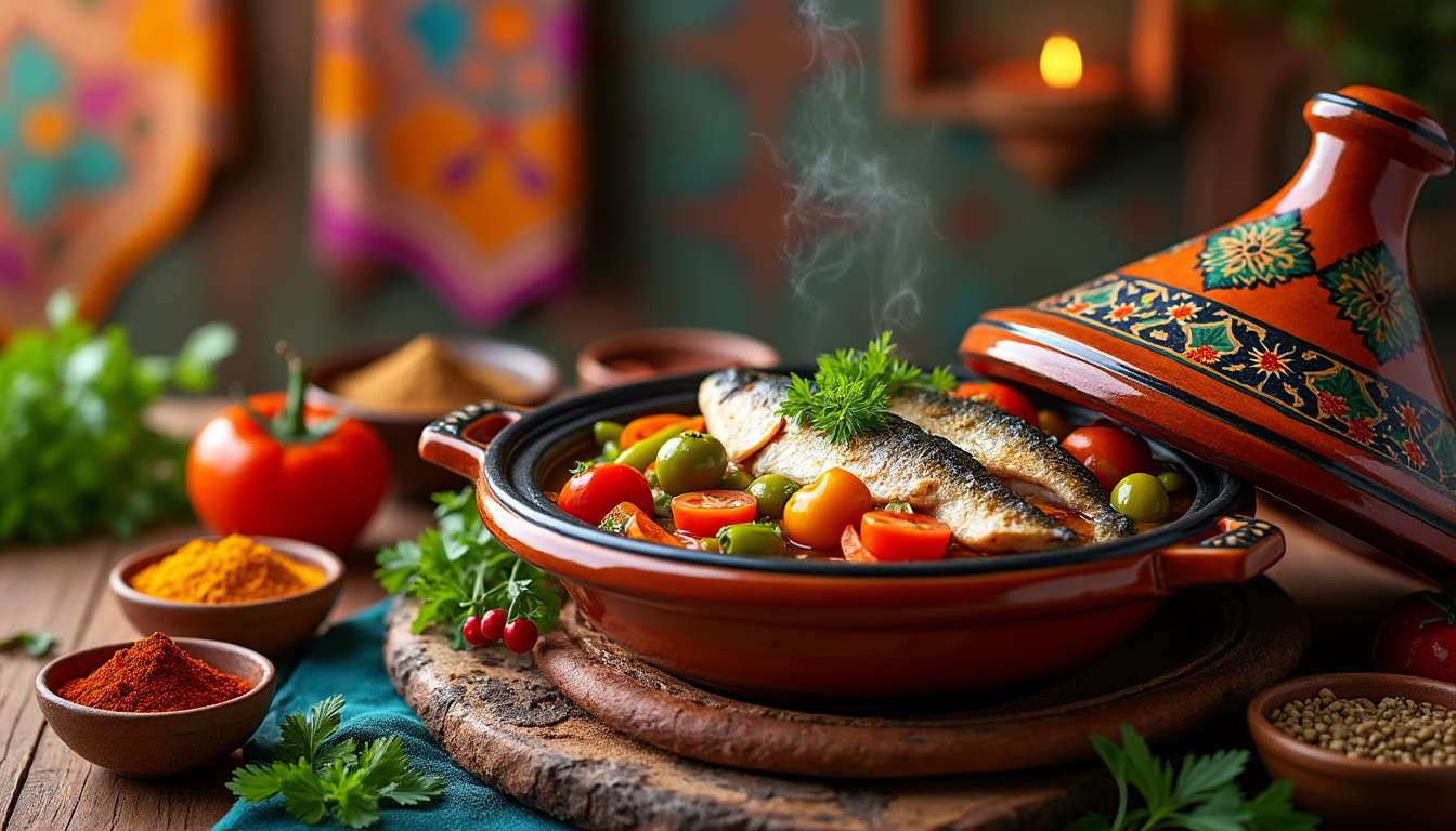 découvrez notre délicieuse recette de tajine de poisson halal aux tomates, un plat savoureux qui allie fraîcheur du poisson et richesse des épices. idéal pour un repas convivial, ce tajine ravira vos invités avec ses saveurs envoûtantes et sa présentation colorée. facile à réaliser, il est parfait pour toutes les occasions.