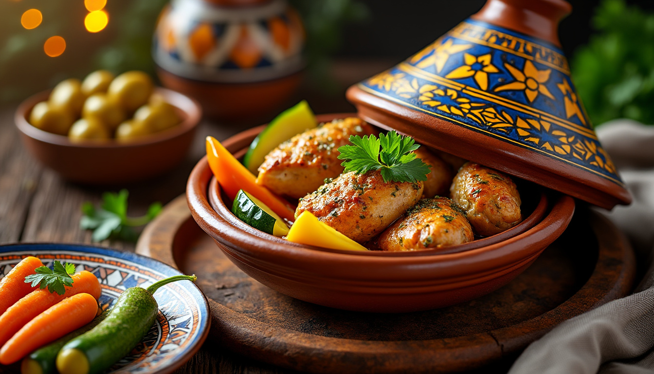 découvrez notre délicieuse recette de tajine de poulet aux épices douces halal. un plat savoureux qui allie tendreté du poulet et harmonie des épices, parfait pour régaler vos invités ou pour un repas en famille. simple à réaliser, ce tajine saura éveiller vos papilles et apporter une touche d'orient à votre table.