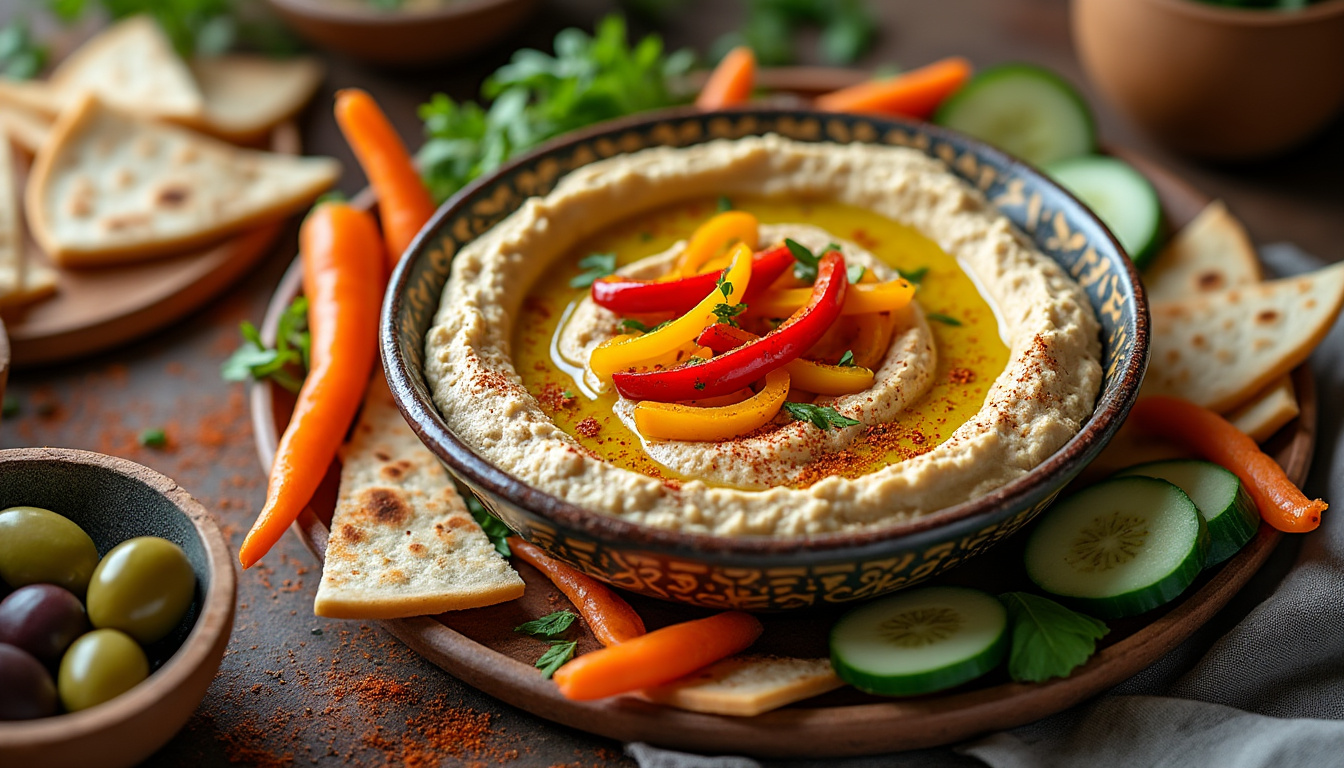 découvrez notre astuce incontournable pour préparer un délicieux houmous aux poivrons, 100% halal. éveillez vos papilles avec cette recette simple et savoureuse qui ravira vos convives. idéal en apéritif ou en accompagnement, ce houmous coloré et crémeux est parfait pour toutes vos occasions !