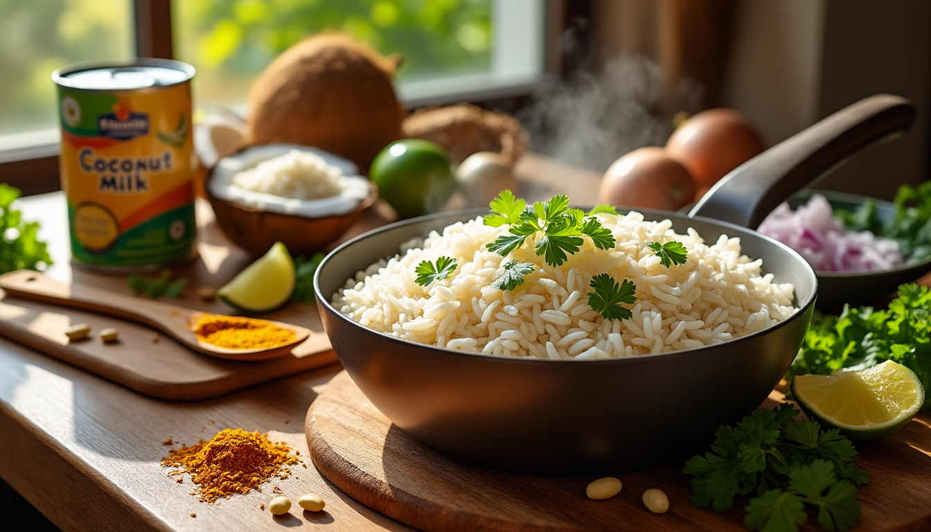 découvrez notre délicieuse astuce pour préparer un riz à la noix de coco halal, un plat savoureux qui allie onctuosité et parfum exotique. parfait pour accompagner vos mets ou être servi en plat principal, suivez nos conseils simples et savoureux pour régaler vos convives.