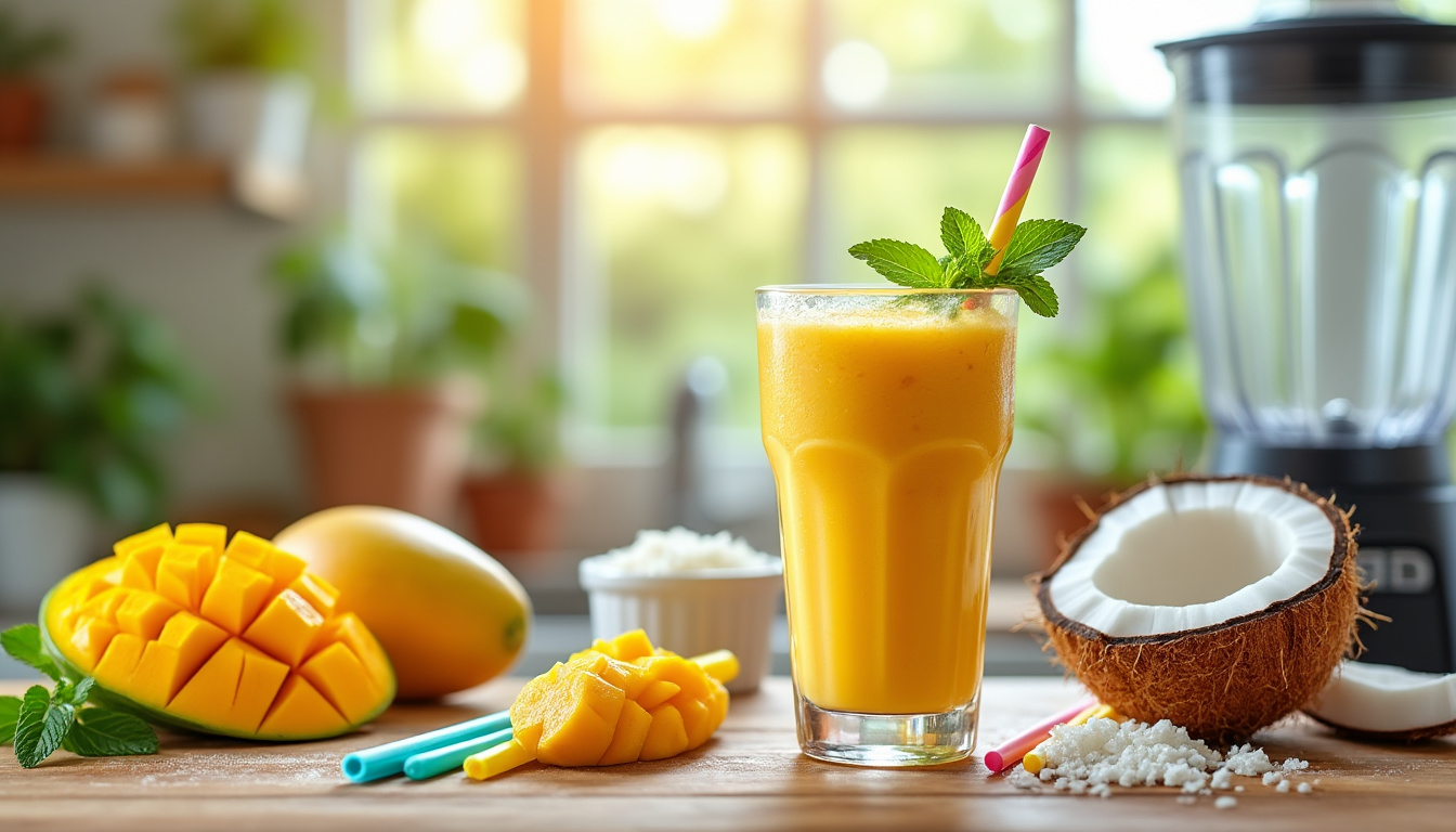 découvrez notre astuce pour préparer un délicieux smoothie tropical à la mangue, alliant fraîcheur et saveurs exotiques, tout en respectant les principes halal. idéal pour une pause fruitée et saine !