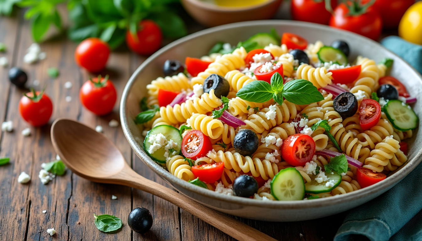 découvrez notre astuce simple et délicieuse pour préparer une salade de pâtes méditerranéenne halal. parfaite pour les repas d'été, cette recette savoureuse mélange des ingrédients frais et colorés, tout en respectant les normes halal. idéale pour vos pique-niques, barbecues ou repas en famille.