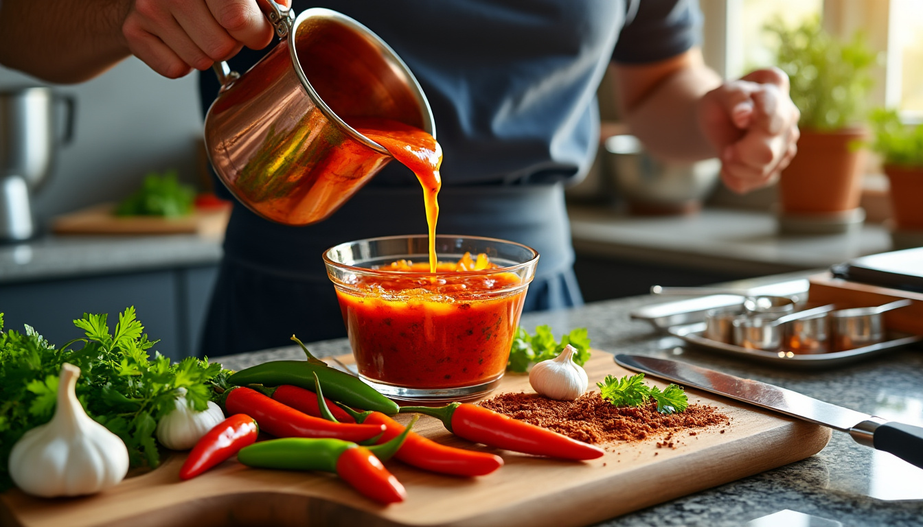 découvrez notre astuce facile et rapide pour préparer une sauce piquante au piment halal. rehaussez vos plats et éveillez vos papilles avec cette recette savoureuse et épicée qui respectent les principes halal. parfaite pour accompagner viandes, légumes et bien d'autres mets!