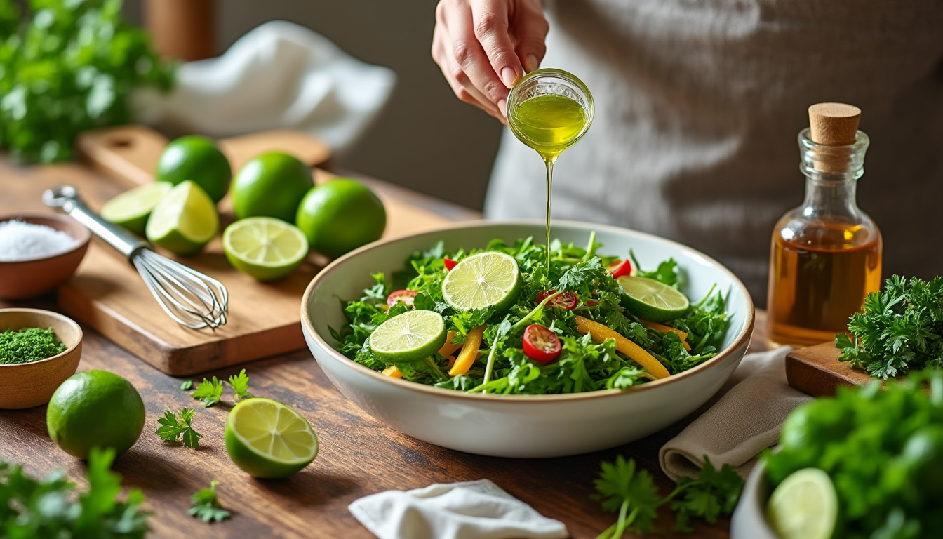 découvrez notre astuce simple et rapide pour préparer une délicieuse vinaigrette au citron vert halal. éveillez vos salades et plats avec cette recette fraîche et savoureuse, idéale pour accompagner vos repas tout en respectant vos valeurs.