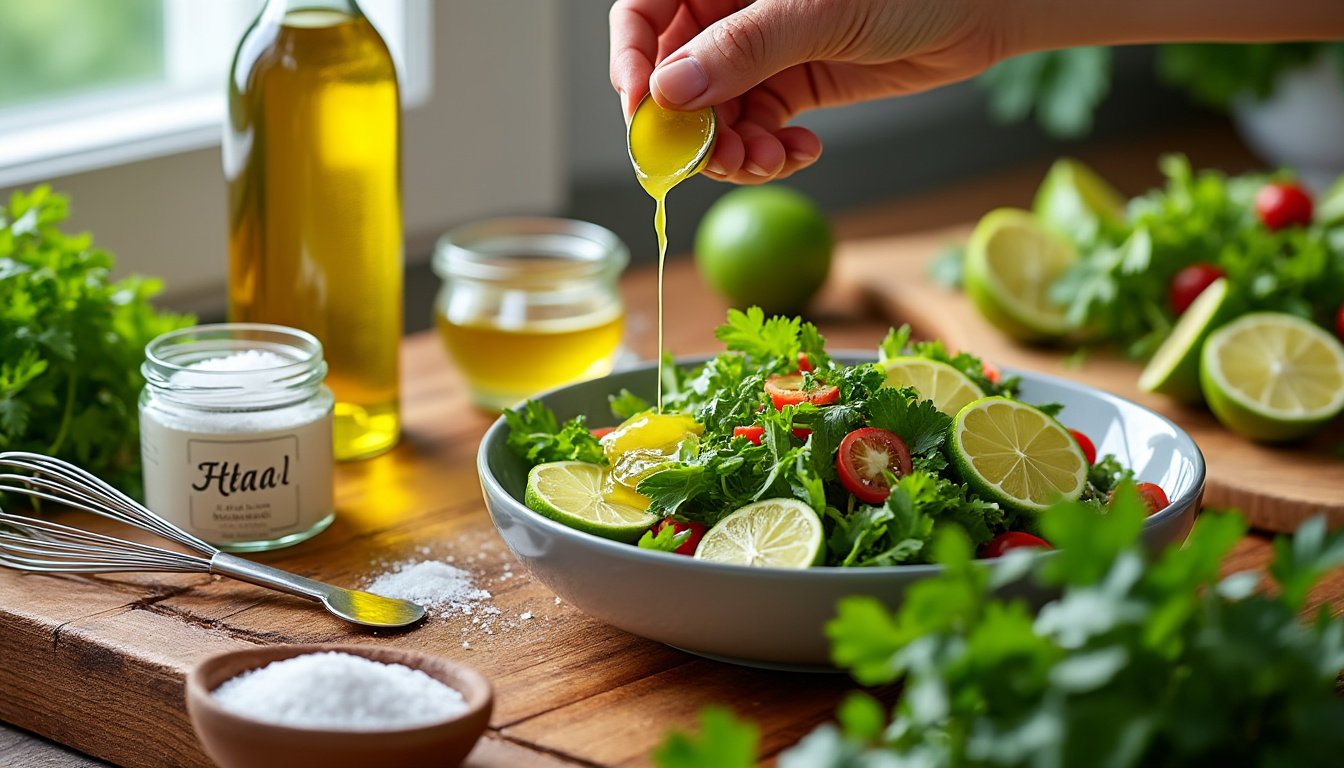 découvrez une recette simple et rapide pour préparer une vinaigrette au citron vert halal, parfaite pour rehausser vos salades et plats. suivez nos astuces pour une saveur éclatante et un accompagnement rafraîchissant.