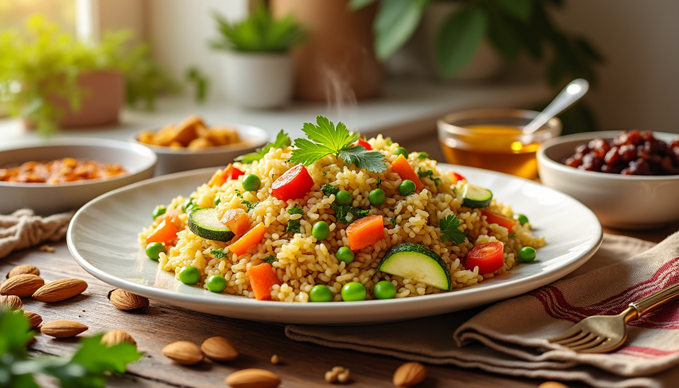 découvrez notre délicieuse astuce pour préparer un riz pilaf aux légumes halal, un plat savoureux et facile à réaliser. parfait pour accompagner vos repas, apprenez à marier les arômes et à obtenir une texture parfaite grâce à nos conseils pratiques.