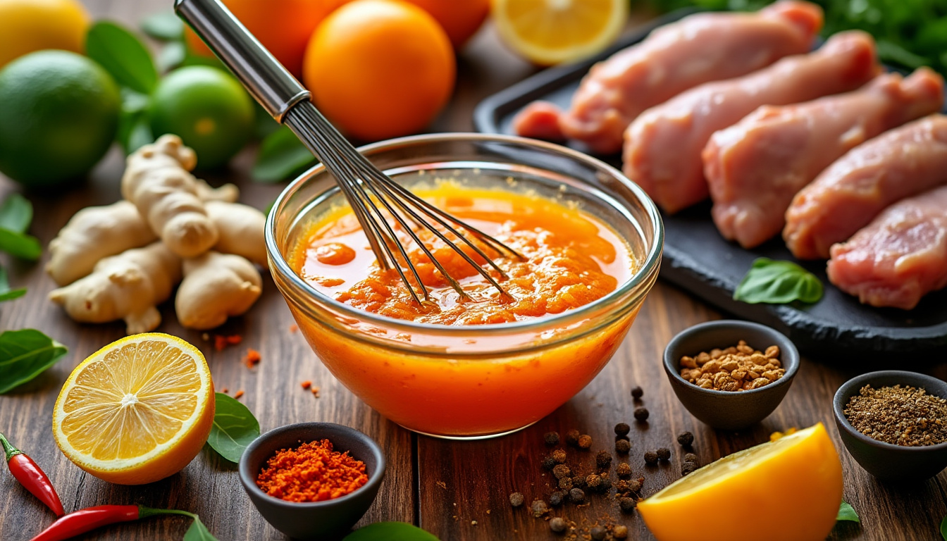 découvrez notre astuce infaillible pour préparer une marinade épicée aux agrumes halal qui rehaussera vos plats. apprenez à équilibrer les saveurs et à mariner vos viandes avec des ingrédients frais et savoureux. idéal pour impressionner vos convives et savourer des mets délicieusement parfumés.