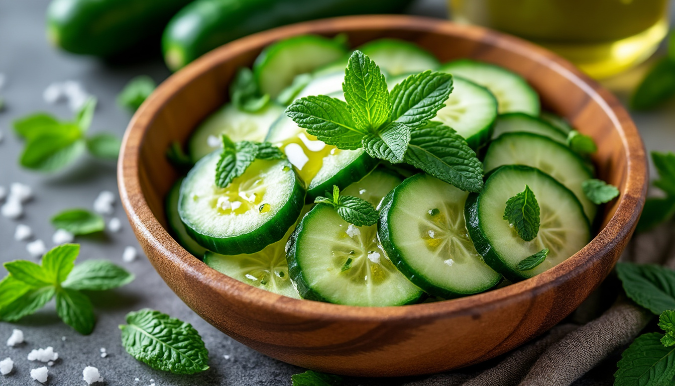 découvrez nos astuces pour réaliser une délicieuse salade de concombres et menthe, parfaite pour vos repas halal. fraîche, légère et pleine de saveurs, cette recette éveille vos sens tout en étant simple à préparer. idéale pour accompagner vos plats ou comme entrée estivale!