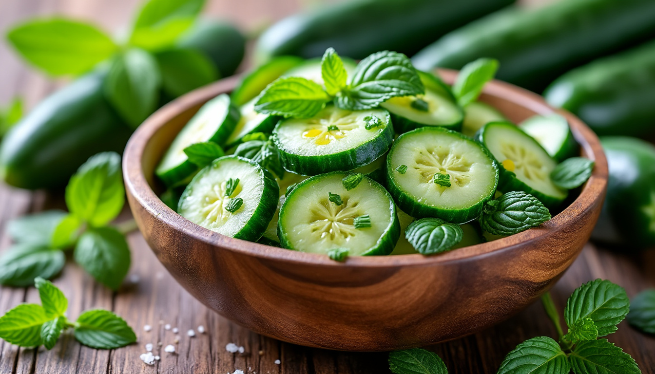 découvrez nos astuces infaillibles pour préparer une délicieuse salade de concombres et menthe halal. offrez à vos convives une entrée fraîche et savoureuse, parfaite pour accompagner vos plats estivaux!
