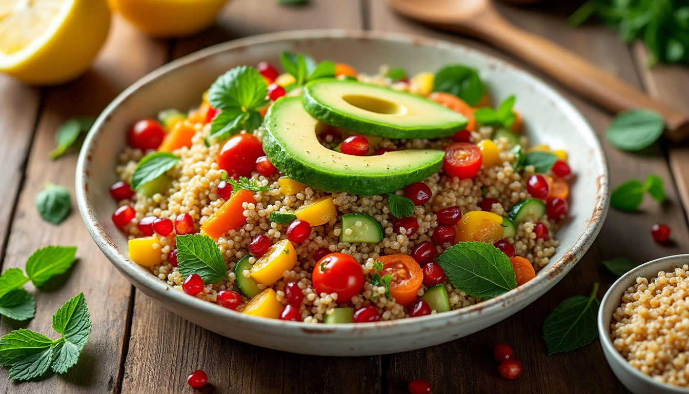 découvrez nos astuces pour préparer une délicieuse salade de quinoa et légumes halal. alliez santé et saveurs avec des ingrédients frais et savoureux, pour un plat équilibré et nourrissant à déguster en toute occasion.