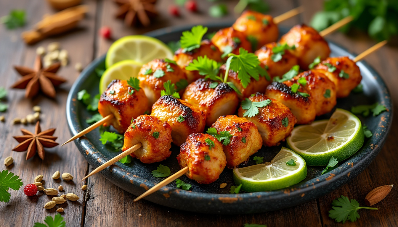 découvrez une délicieuse recette de brochettes de dinde aux épices tandoori halal. parfaits pour un barbecue ou un repas en famille, ces bâtonnets savoureux allient douceur de la dinde et épices aromatiques pour un voyage culinaire inoubliable.