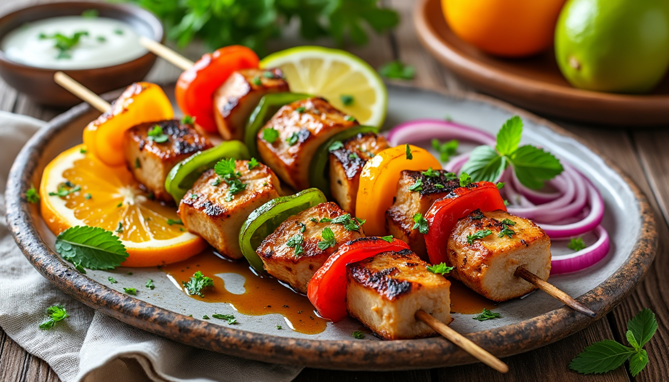 découvrez notre délicieuse recette de brochettes de dinde marinées aux agrumes halal. un plat savoureux et parfumé, parfait pour vos barbecues ou repas en famille. suivez notre guide étape par étape pour préparer ces brochettes juteuses et pleines de fraîcheur.