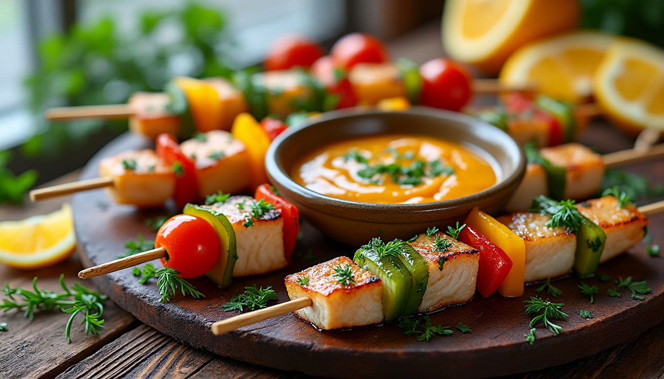 découvrez notre délicieuse recette de brochettes de poisson aux herbes halal, facile à préparer et idéale pour un repas sain et savoureux. parfaites pour vos barbecues ou repas en famille, ces brochettes apporteront une touche fraîche et aromatique à vos assiettes. suivez notre guide étape par étape pour les réussir à coup sûr!