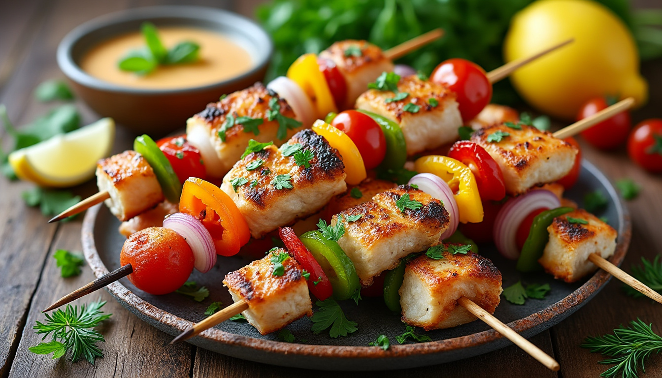 découvrez une délicieuse recette de brochettes de poisson aux herbes halal, parfaite pour vos barbecues et repas en famille. savourez chaque bouchée avec des ingrédients frais et des épices aromatiques qui éveilleront vos papilles.