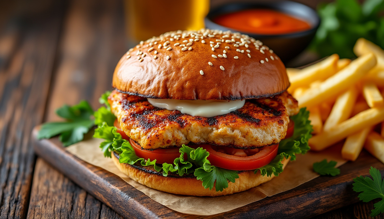 découvrez notre délicieuse recette de burger de poulet aux épices cajun, préparée avec des ingrédients halal. savourez un mélange parfait de saveurs épicées et d'une tendreté irréprochable, idéale pour un repas convivial. suivez nos étapes simples pour réaliser ce plat gourmand qui ravira vos papilles !