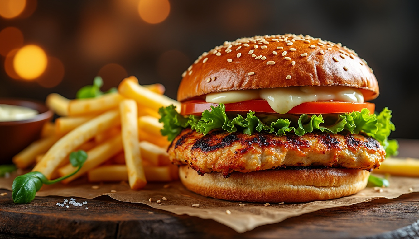 découvrez notre recette de burger de poulet épicé halal, alliant tendreté et saveurs intenses. parfait pour un repas savoureux et gourmand, ce burger est simple à réaliser et apprécié par tous. idéal pour les amateurs de cuisine épicée !