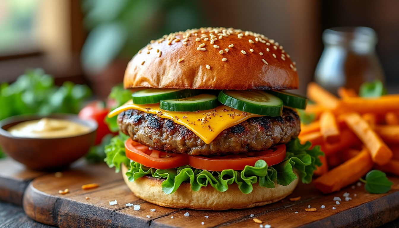 découvrez notre délicieuse recette de burger végétarien aux champignons halal, parfaite pour savourer un repas savoureux et équilibré. ce plat réunissant des ingrédients frais et savoureux ravira les amateurs de cuisine végétale comme ceux à la recherche d'options halal. explorez la simplicité et la convivialité d'un burger inédit qui plaira à toute la famille.