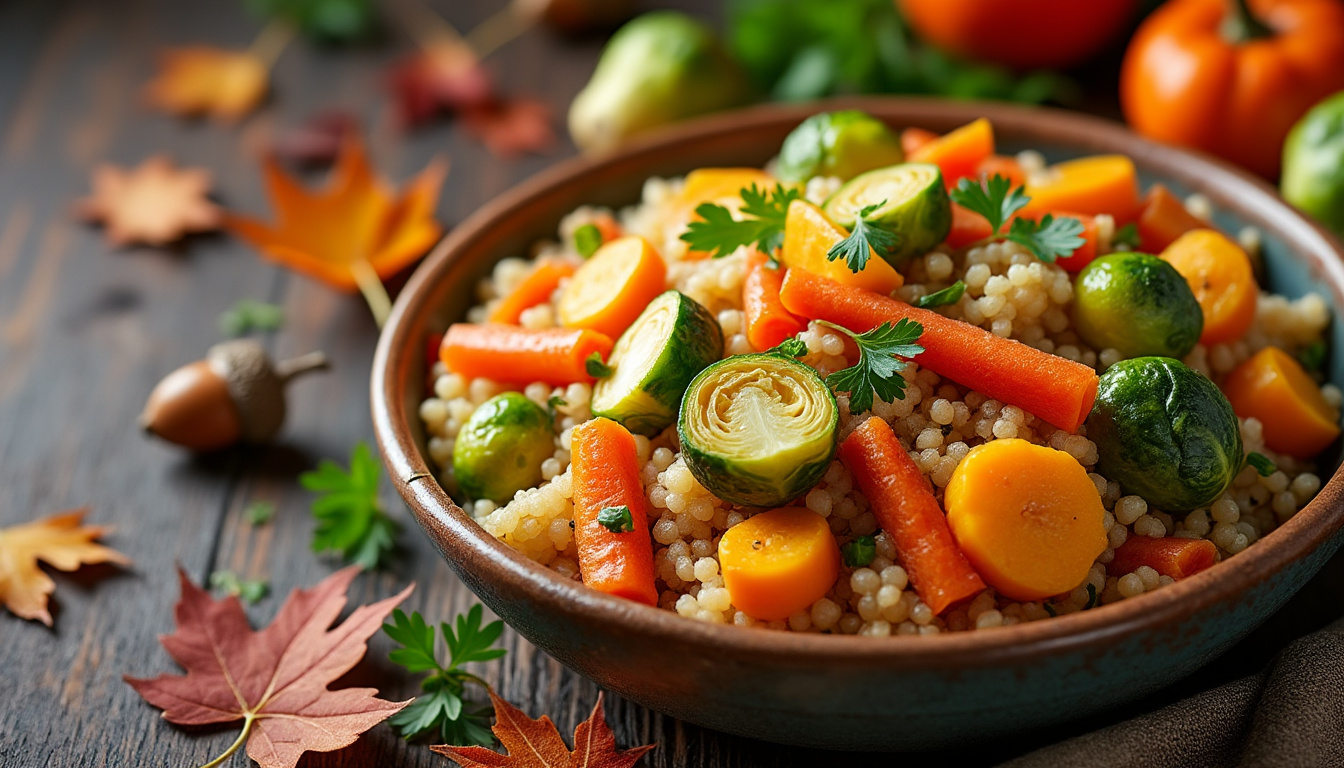 découvrez notre délicieuse recette de couscous aux légumes d’automne halal, parfaite pour réchauffer vos soirées. savourez un mélange savoureux de légumes de saison et d'épices, le tout dans un plat réconfortant qui ravira vos papilles et celles de vos proches.