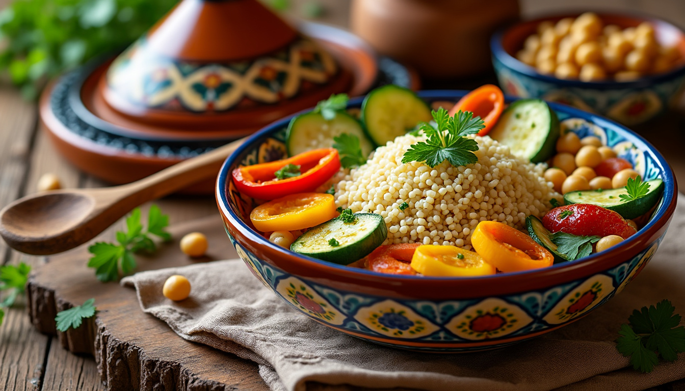 découvrez notre délicieuse recette de couscous aux légumes du désert halal, un plat savoureux et réconfortant. facile à préparer, cette spécialité marocaine allie des légumes frais et des épices parfumées pour une expérience culinaire authentique. parfait pour un repas en famille ou entre amis.