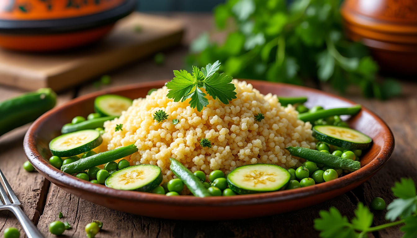 découvrez notre délicieuse recette de couscous aux légumes verts halal, parfaite pour un repas sain et savoureux. facile à préparer, elle ravira vos papilles tout en respectant vos choix alimentaires. à vos tabliers !