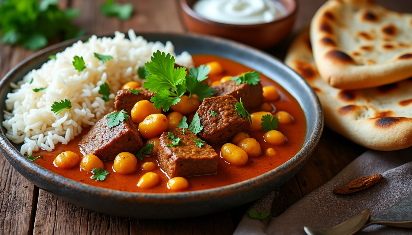 découvrez une délicieuse recette de curry de bœuf aux pois chiches halal, alliant saveurs épicées et ingrédients savoureux pour un plat réconfortant et nourrissant. idéal pour les repas en famille ou entre amis.