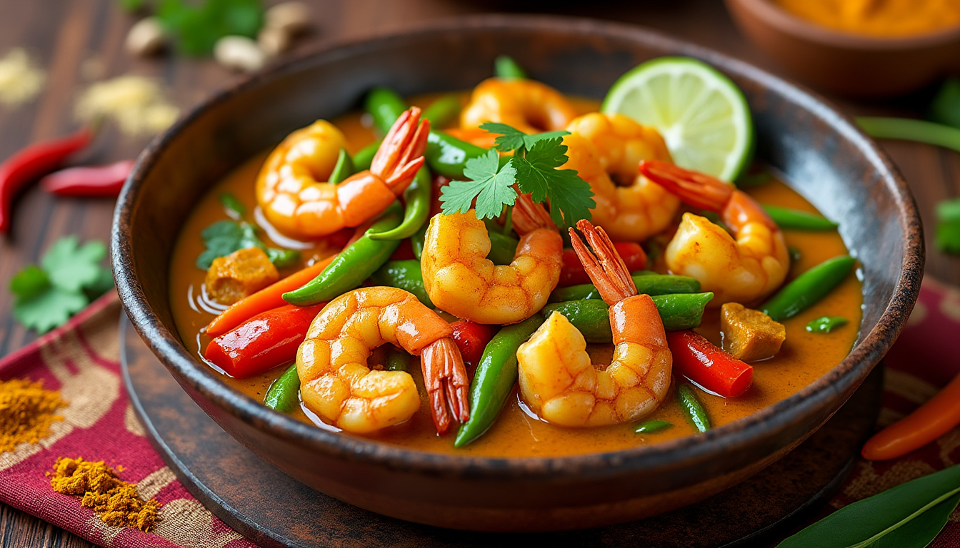 découvrez notre délicieuse recette de curry de crevettes aux légumes croquants, parfaite pour un repas halal coloré et savoureux. savourez l'alliance de crevettes tendres et de légumes frais dans une sauce épicée qui éveillera vos papilles. à déguster sans modération !