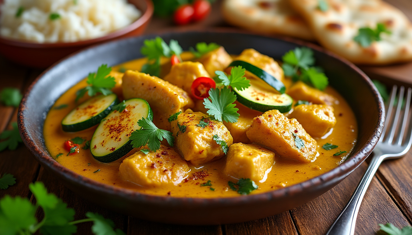 découvrez notre délicieuse recette de curry de dinde aux courgettes halal, un plat savoureux et réconfortant. parfait pour les dîners en famille, cette recette est facile à préparer et pleine de saveurs envoûtantes. réalisez ce dish en un rien de temps et ravissez vos convives avec une touche exotique !