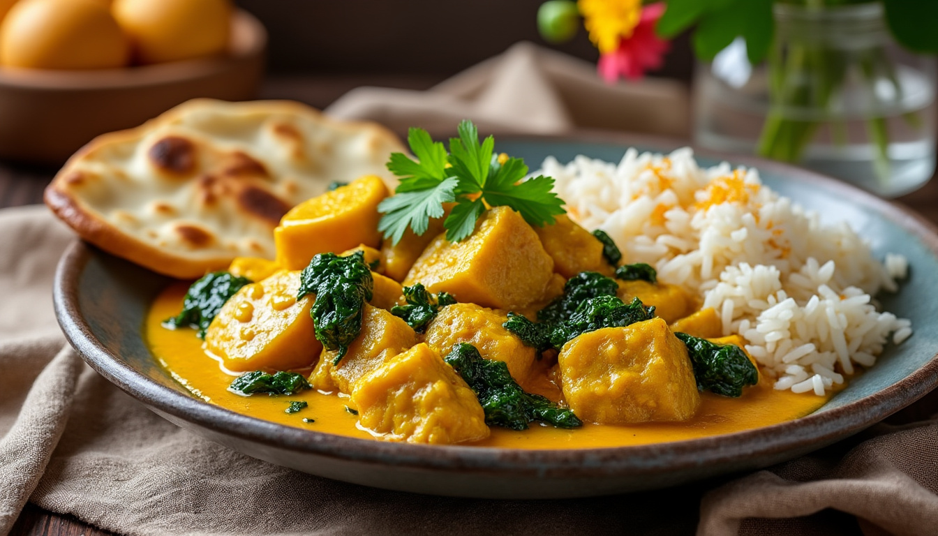 découvrez cette délicieuse recette de curry de dinde aux épinards halal, alliant des saveurs exotiques et des ingrédients sains. un plat savoureux et facile à préparer qui ravira vos papilles. parfait pour un dîner en famille ou entre amis!
