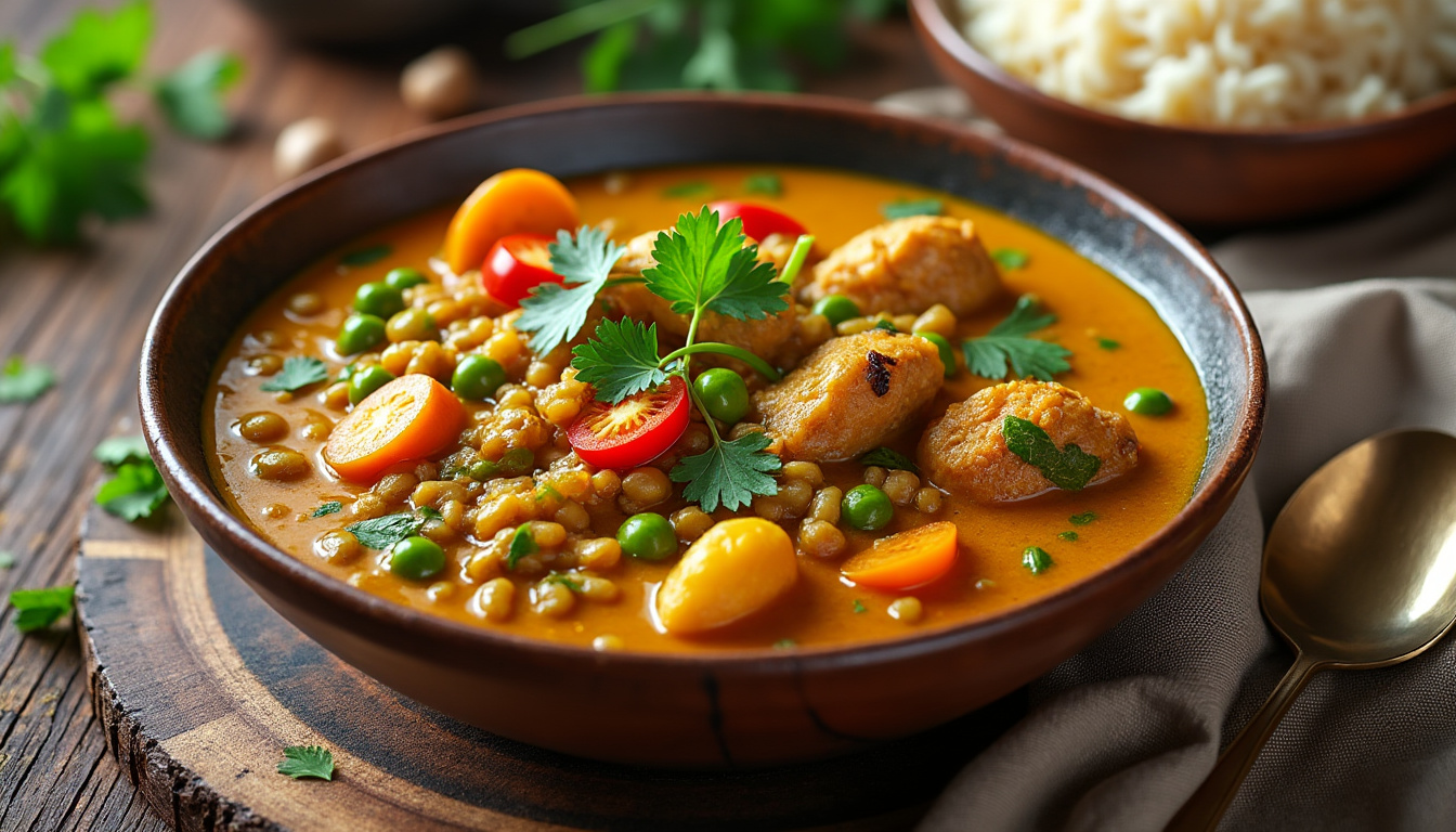 découvrez une délicieuse recette de curry de dinde aux légumes et lentilles halal, idéale pour un repas réconfortant et équilibré. préparez ce plat savoureux et nutritif en un rien de temps et régalez vos proches avec des saveurs exotiques et des ingrédients sains.