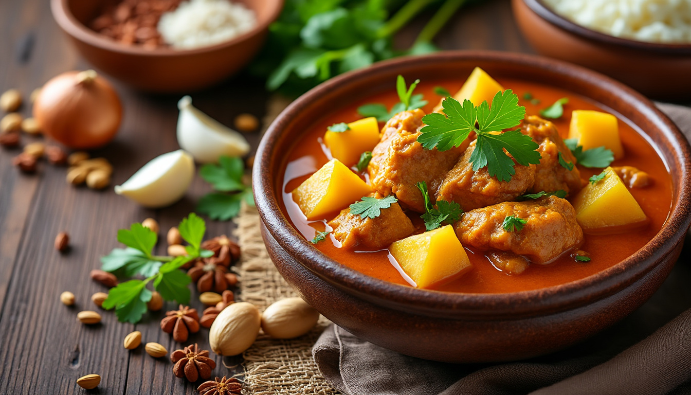 découvrez cette délicieuse recette de curry de dinde aux pommes de terre halal. facile à préparer, ce plat savoureux allie des morceaux de dinde tendres, des pommes de terre fondantes et des épices aromatiques pour un repas réconfortant qui ravira toute la famille.