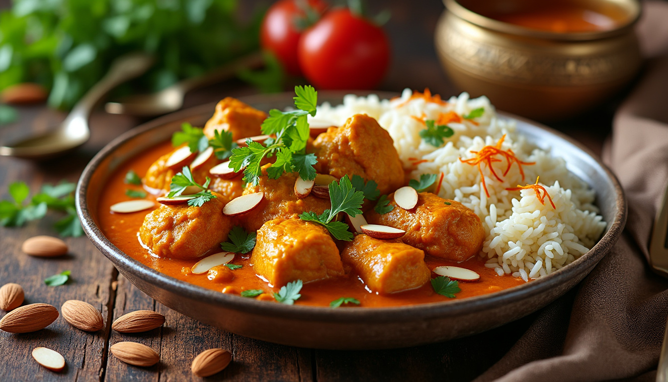 découvrez une délicieuse recette de curry de poulet aux amandes halal, alliant saveurs déposées et ingrédients de qualité. parfaite pour un dßner convivial, cette recette simple et savoureuse ravira vos papilles et celles de vos invités.