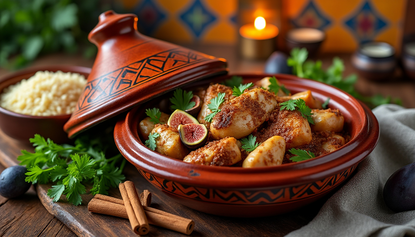 découvrez notre délicieuse recette de tajine de dinde aux figues et à la cannelle, un plat halal savoureux qui allie sucré et salé. parfait pour régaler vos convives, ce tajine saura apporter une touche d'exotisme à vos repas.