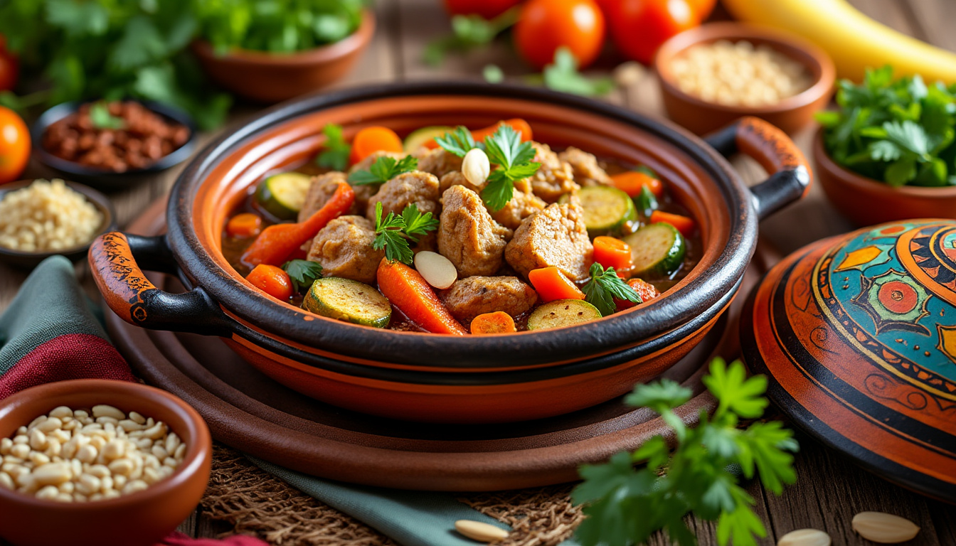 découvrez notre délicieuse recette de tajine de dinde aux légumes et amandes, idéale pour un repas halal. savourez les saveurs authentiques du maghreb avec ce plat réconfortant et nutritif, parfait pour toute occasion.