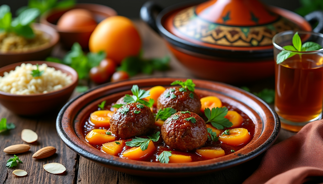 découvrez une délicieuse recette de tajine de kefta aux abricots et miel, un plat halal savoureux qui allie la douceur des fruits à la richesse des épices. parfait pour un repas convivial, ce tajine saura ravir vos papilles et celles de vos invités.