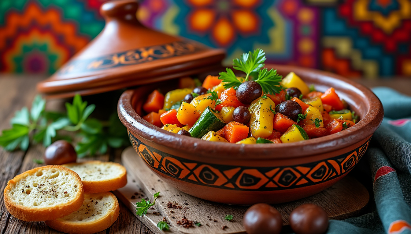 découvrez notre délicieuse recette de tajine de légumes aux châtaignes halal, un plat savoureux et réconfortant alliant la richesse des légumes de saison à la douceur des châtaignes. parfait pour un repas en famille ou entre amis, ce tajine vous transporte au cœur de la cuisine méditerranéenne.
