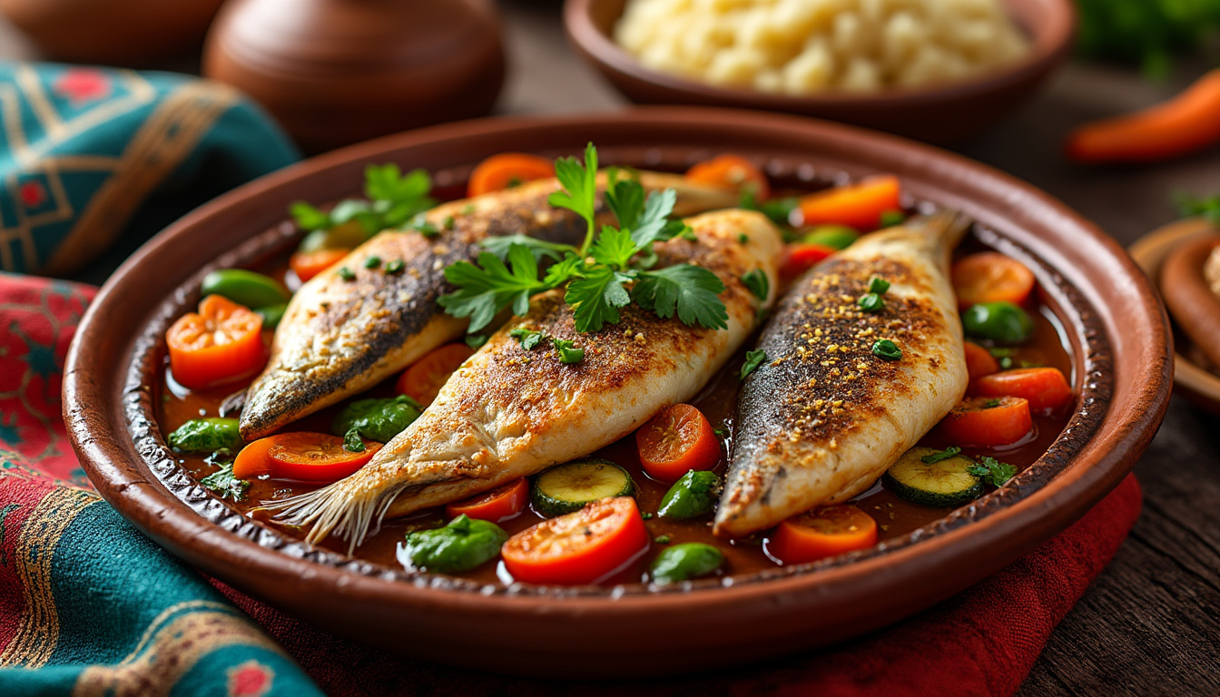 découvrez notre délicieuse recette de tajine de poisson aux épices et légumes halal. un plat savoureux et parfumé qui allie la fraîcheur du poisson et la richesse des épices marocaines. idéal pour un repas convivial et plein de couleurs, à partager en famille ou entre amis.