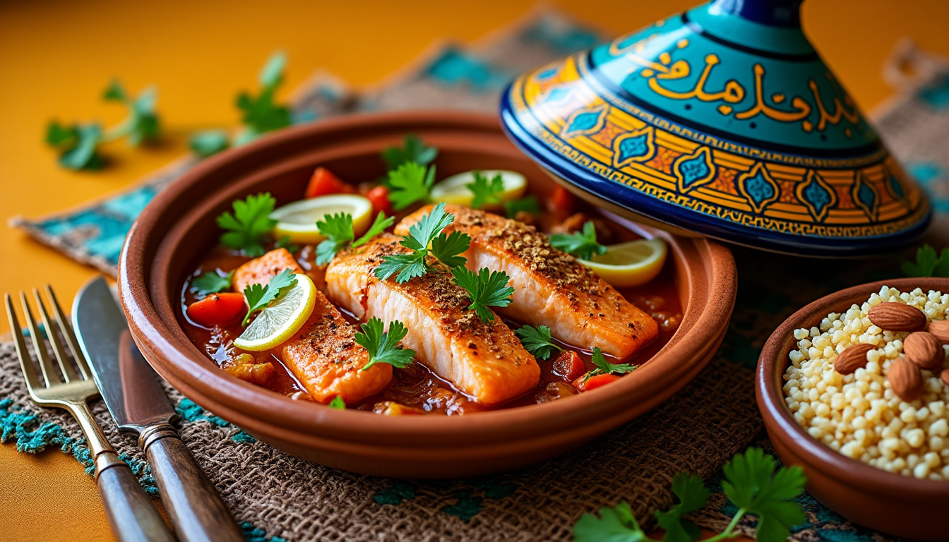 découvrez une délicieuse recette de tajine de poisson aux épices halal qui ravira vos papilles. facile à préparer, ce plat savoureux allie des ingrédients frais et des épices parfumées pour une expérience culinaire inoubliable. parfait pour un repas en famille ou entre amis!
