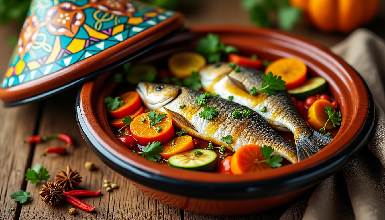 dĂ©couvrez notre dĂ©licieuse recette de tajine de poisson aux lĂ©gumes dâautomne halal. un plat savoureux et rĂ©confortant, alliant des ingrĂ©dients frais et de saison, parfait pour rĂ©galer vos proches. suivez nos Ă©tapes simples et savourez ce mets plein de saveurs!